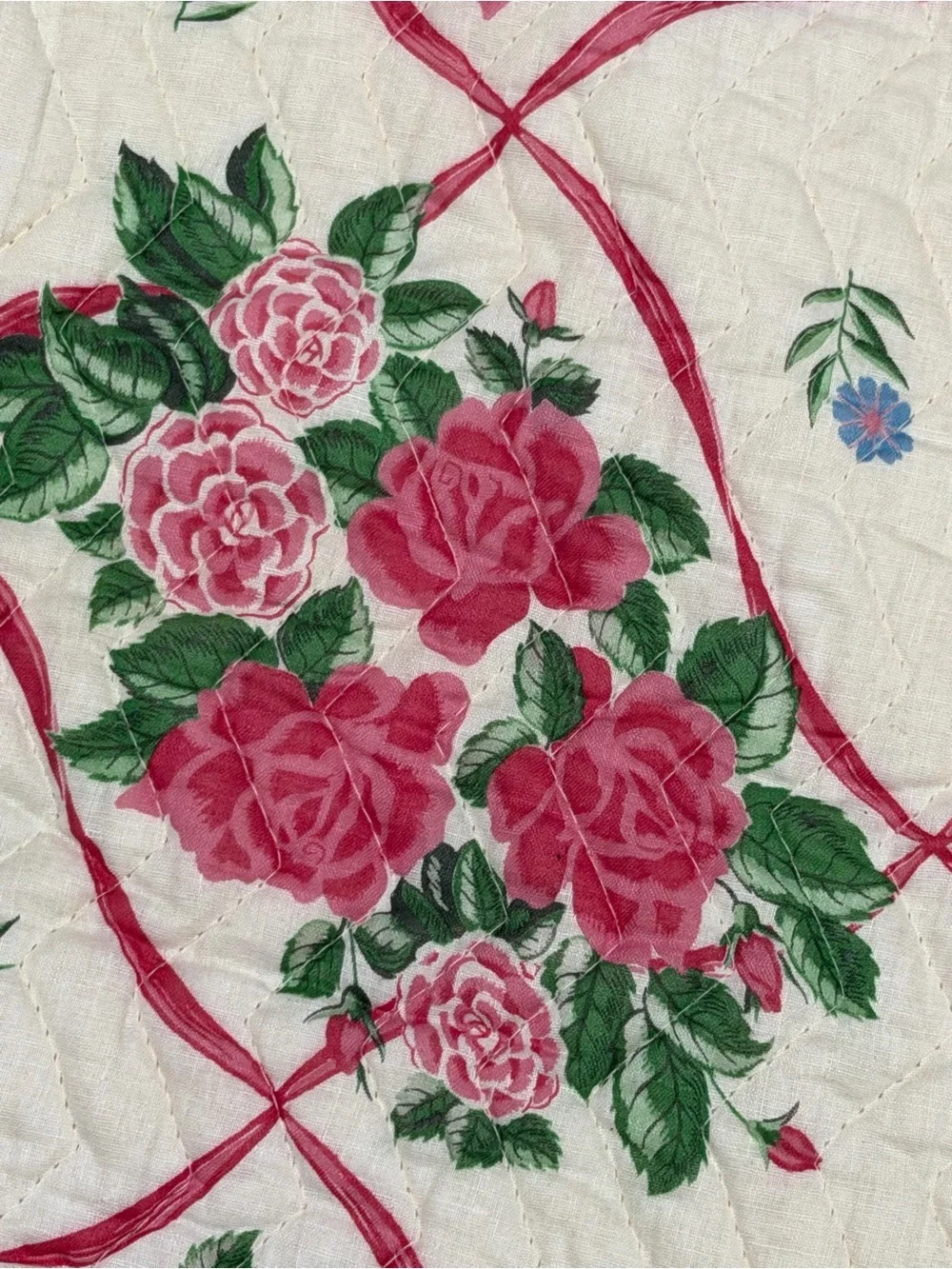 VTG Pink Roses Floral Quilted Bedspread OLDE KENTUCKY QUILTS 80x84” NOS